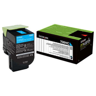 Image for LEXMARK 70C8HC0 708HC TONER CARTRIDGE HIGH YIELD CYAN from Ross Office Supplies Office Products Depot