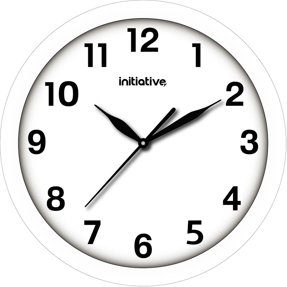 Image for INITIATIVE WALL CLOCK 300MM WHITE from Albany Office Products Depot