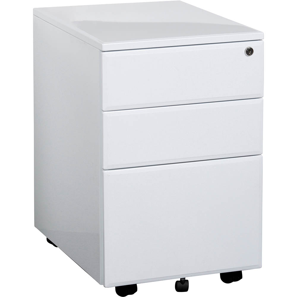 Image for INITIATIVE MOBILE PEDESTAL 3-DRAWER LOCKABLE 400 X 520 X 620MM WHITE from MOE Office Products Depot Mackay & Whitsundays