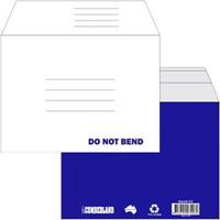 cumberland cardboard pocket envelopes plainface strip seal 450gsm a5 white/blue pack 25