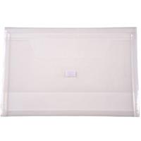 cumberland document wallet hook and loop closure foolscap clear pack 10