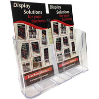 deflecto brochure holder low back 2-pocket 1-tier dl clear