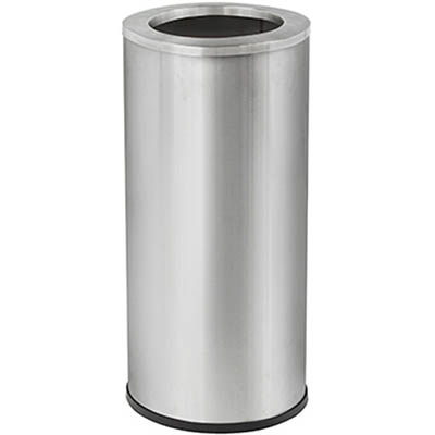 Image for COMPASS GARBAGE BIN WITH GALVANISED LINER ROUND 45 LITRE SILVER from Ross Office Supplies Office Products Depot