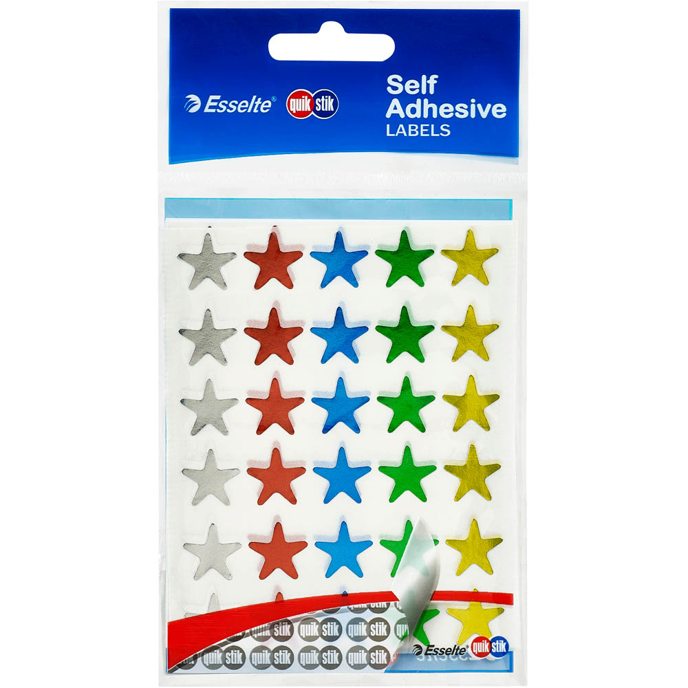Image for QUIKSTIK LABELS STAR 15MM ASSORTED PACK 150 from Total Supplies Pty Ltd
