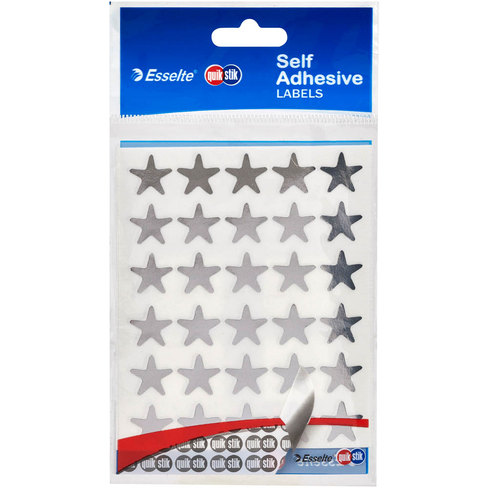 Image for QUIKSTIK LABELS STAR 15MM SILVER PACK 150 from Office Products Depot Gold Coast
