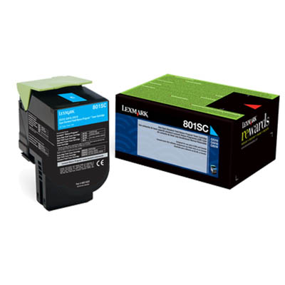 Image for LEXMARK 80C8SC0 808SC TONER CARTRIDGE CYAN from Ross Office Supplies Office Products Depot