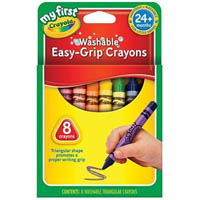 crayola washable easy grip crayons assorted pack 8