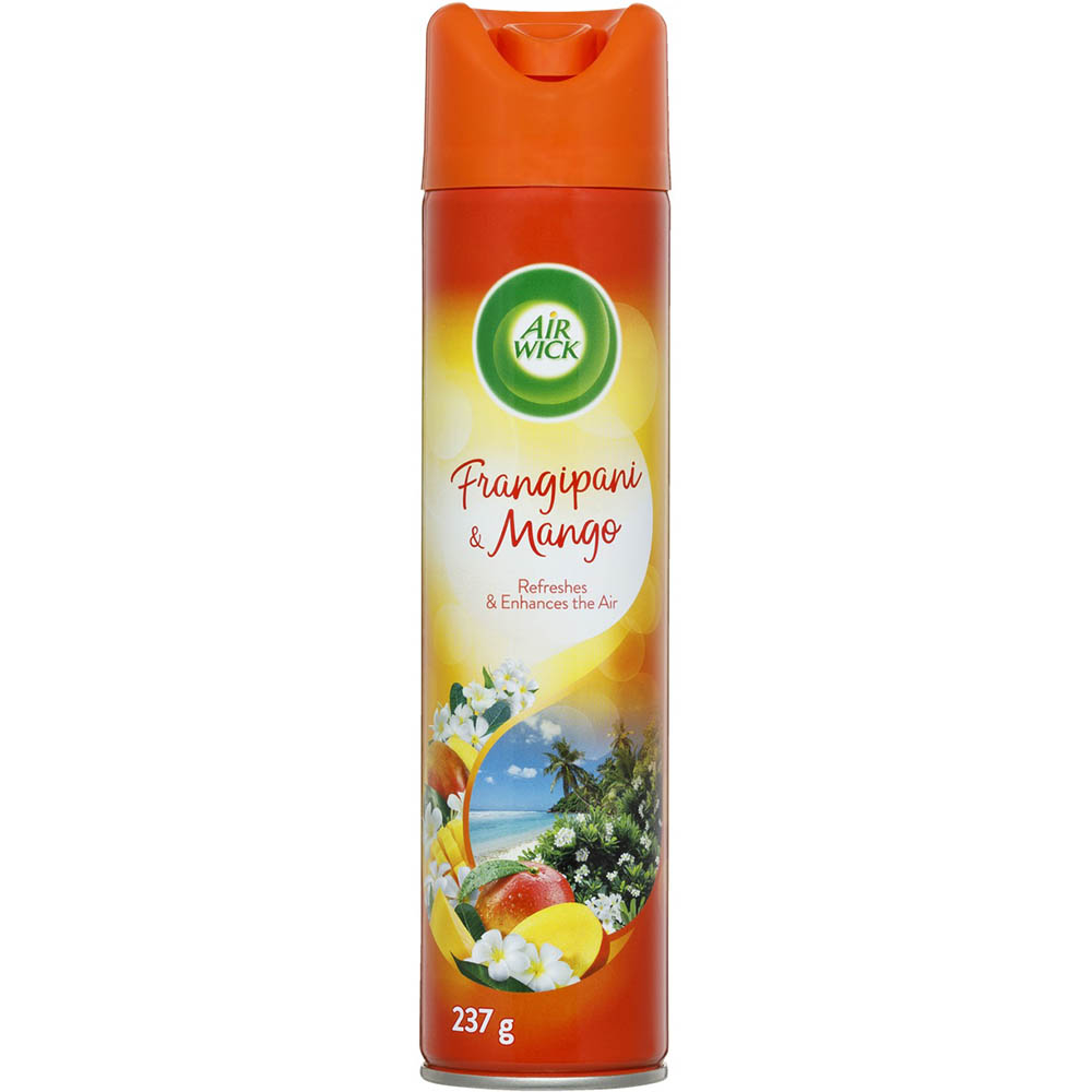Image for AIRWICK AEROSOL AIR FRESHENER FRANGIPANI AND MANGO 237G from Ross Office Supplies Office Products Depot