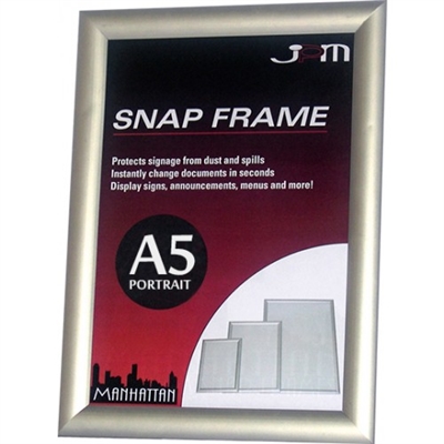 Image for MANHATTAN SNAP FRAME STANDARD A5 SILVER from Office Business Office Products Depot