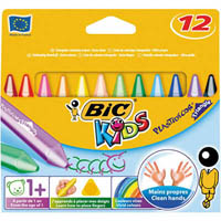 bic kids plastidecor triangular crayon assorted pack 12