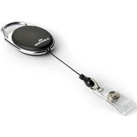 durable badge reel style with snap button strap black