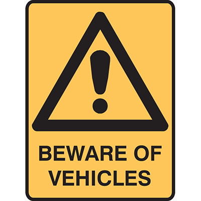 Image for BRADY WARNING SIGN BEWARE OF VEHICLES 450 X 300MM POLYPROPYLENE from Office Products Depot Macarthur