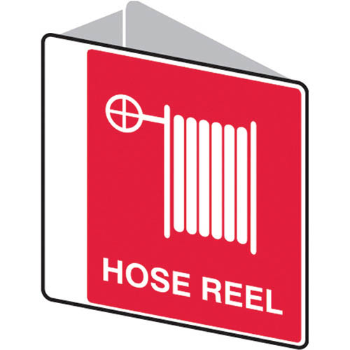 Image for TRAFALGAR FIRE HOSE REEL SIGN DOUBLE SIDED 225 X 225MM from Albany Office Products Depot