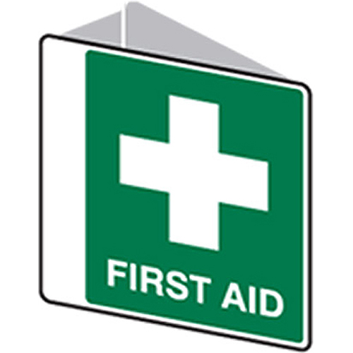 Image for TRAFALGAR FIRST AID SIGN DOUBLE SIDED 225 X 225MM from Ross Office Supplies Office Products Depot