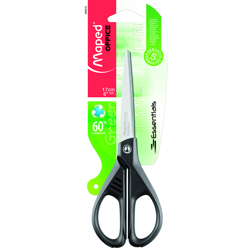 Image for MAPED ESSENTIALS SCISSORS 170MM BLACK from Albany Office Products Depot