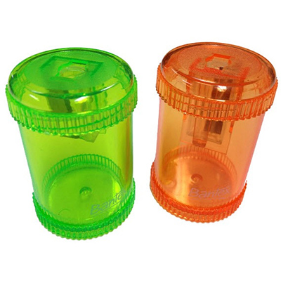 Image for BANTEX CANISTER PENCIL SHARPENER 1-HOLE GREEN/ORANGE from Office Products Depot Gold Coast