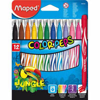 maped color peps jungle felt tip markers pack 12