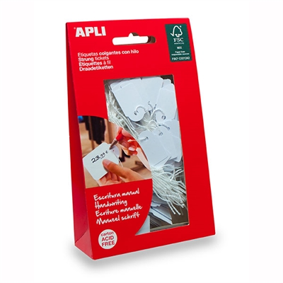 Image for APLI STRUNG TICKETS 22 X 35MM WHITE PACK 100 from Office Products Depot Gold Coast