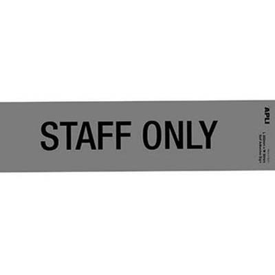 Image for APLI SELF ADHESIVE SIGN STAFF ONLY 50 X 202MM GREY/BLACK from OFFICEPLANET OFFICE PRODUCTS DEPOT