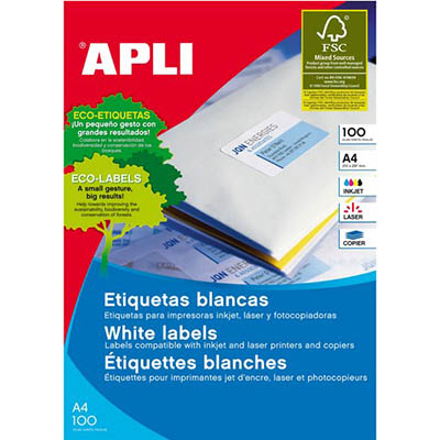 Image for APLI 1279 GENERAL USE LABELS SQUARE CORNERS 8UP 105 X 74.0MM A4 WHITE 100 SHEETS from MOE Office Products Depot Mackay & Whitsundays
