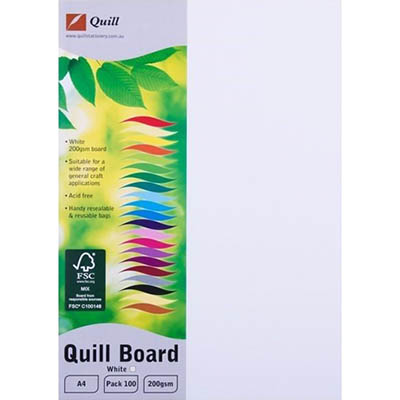 Image for QUILL XL MULTIBOARD 200GSM A4 WHITE PACK 100 from MOE Office Products Depot Mackay & Whitsundays