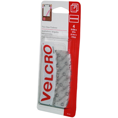 Image for VELCRO BRAND® STICK-ON HOOK AND LOOP FASTENERS 8.9 X 19MM CLEAR PACK 4 from MOE Office Products Depot Mackay & Whitsundays