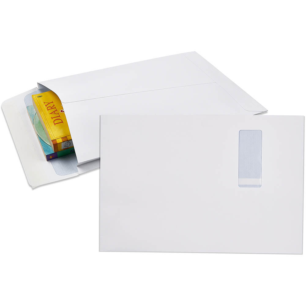 Image for CUMBERLAND ENVELOPES SECURITIVE POCKET EXPANDABLE WINDOWFACE STRIP SEAL C4 150GSM 340 X 229MM WHITE PACK 50 from Margaret River Office Products Depot