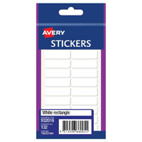 avery 932016 multi-purpose stickers rectangle 30 x 12mm white pack 132