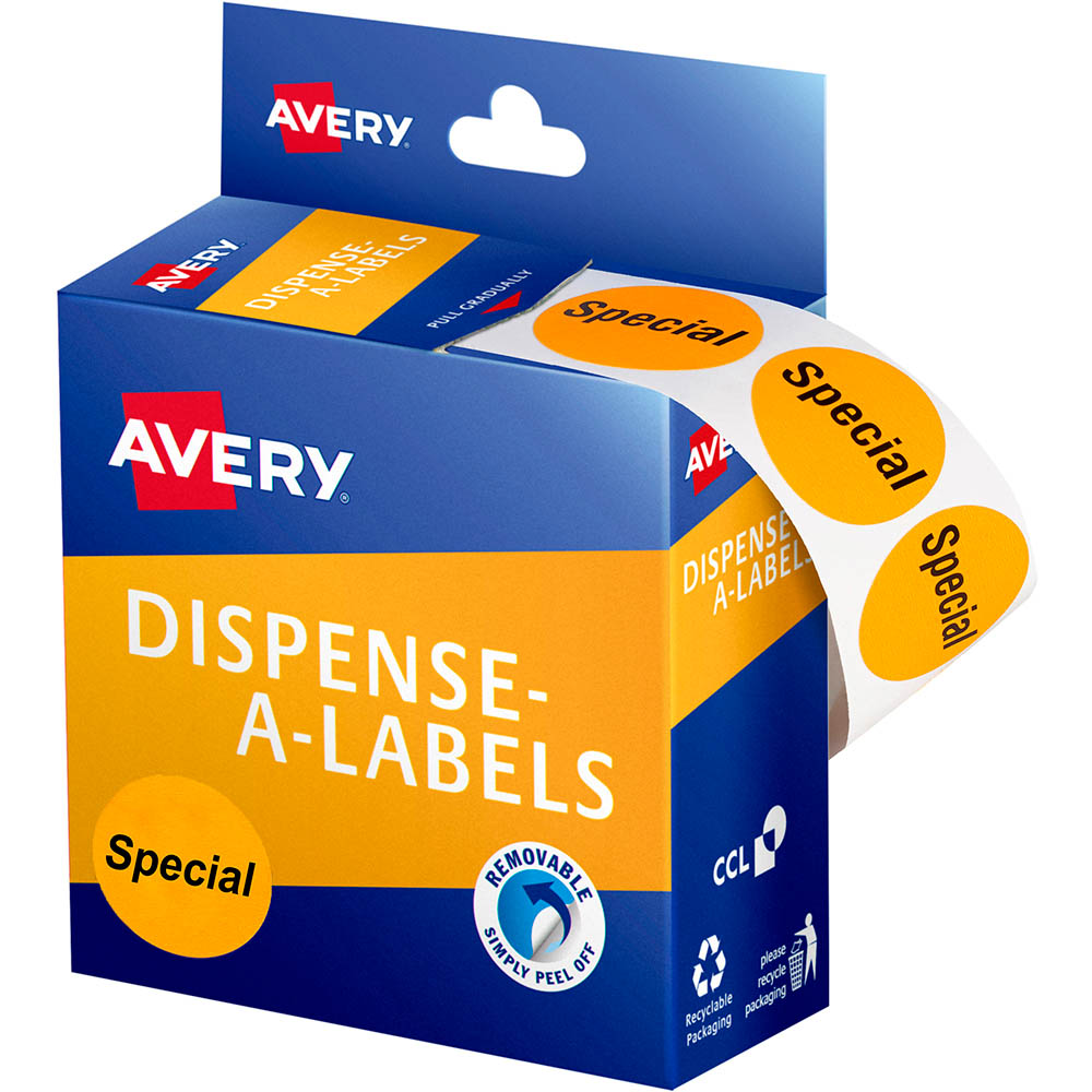 Image for AVERY 937312 MESSAGE LABELS SPECIAL 24MM ORANGE PACK 500 from Ross Office Supplies Office Products Depot