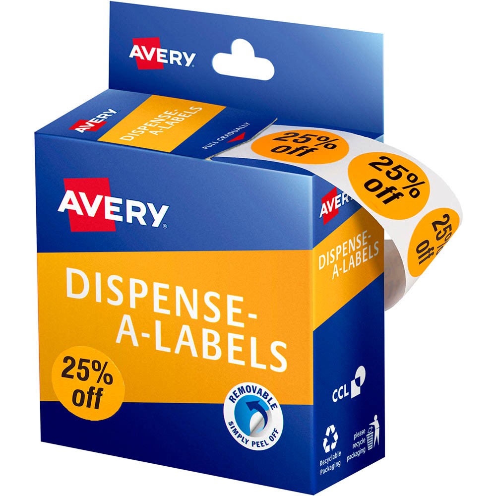 Image for AVERY 937315 MESSAGE LABELS 25% OFF 24MM ORANGE PACK 500 from Total Supplies Pty Ltd