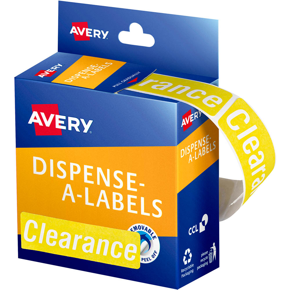 Image for AVERY 937319 MESSAGE LABELS CLEARANCE 64 X 19MM YELLOW PACK 250 from Total Supplies Pty Ltd