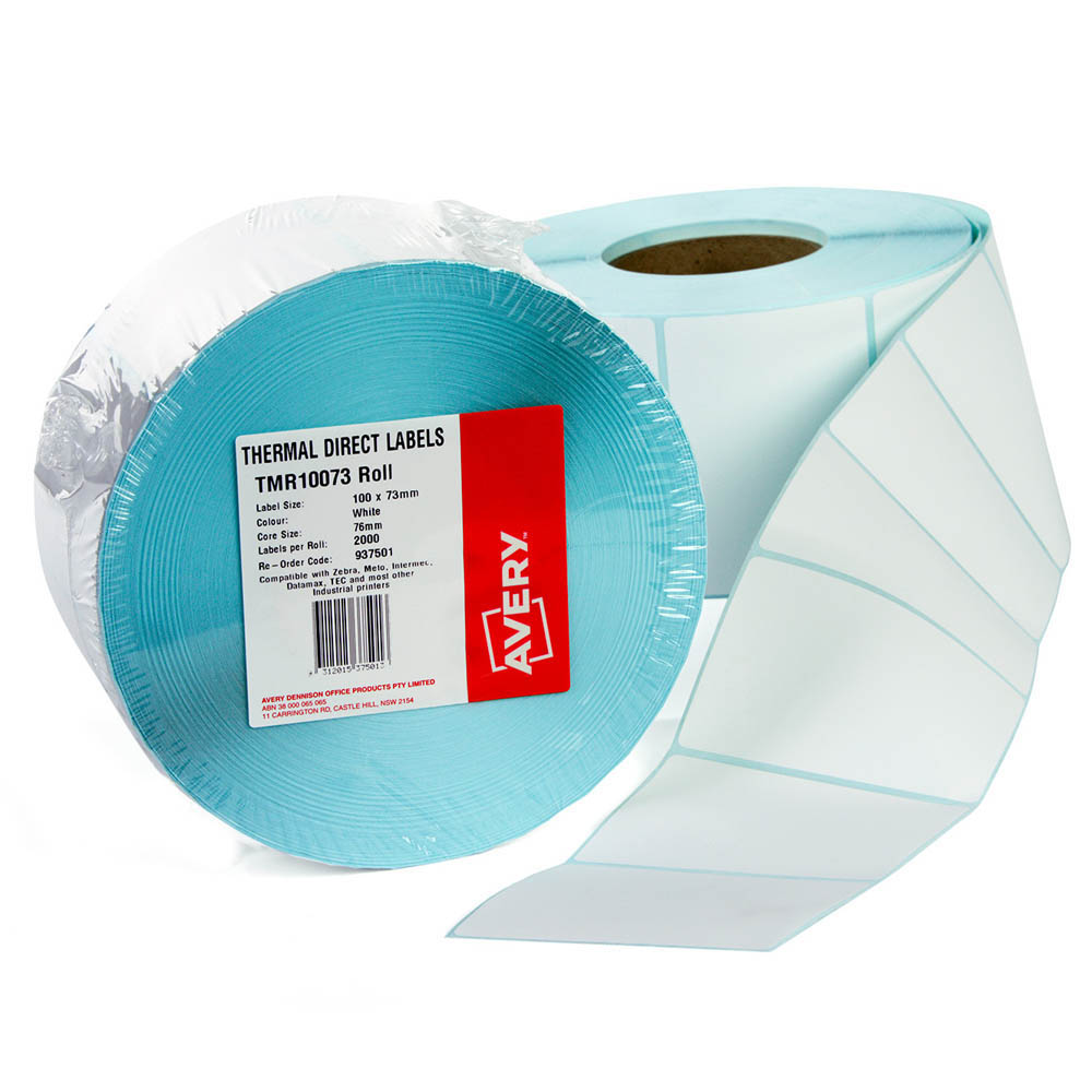 Image for AVERY 937501 THERMAL ROLL LABEL 100 X 73MM PACK 2000 from MOE Office Products Depot Mackay & Whitsundays