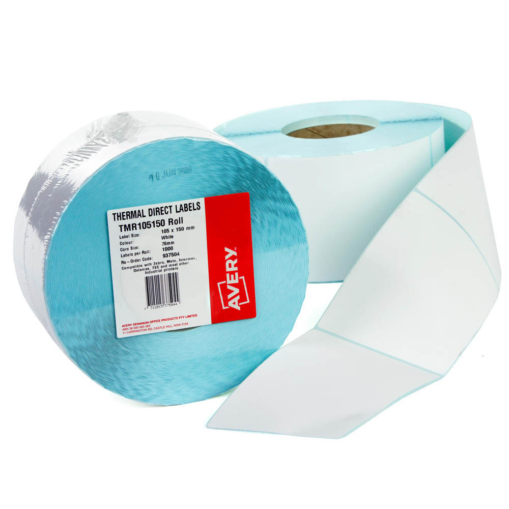 Image for AVERY 937503 THERMAL ROLL LABEL 100 X 100MM PACK 1500 from Total Supplies Pty Ltd