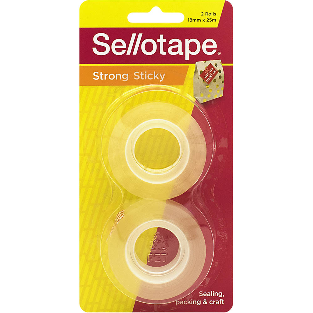 Image for SELLOTAPE STICKY TAPE 18MM X 25M CLEAR PACK 2 from Ross Office Supplies Office Products Depot