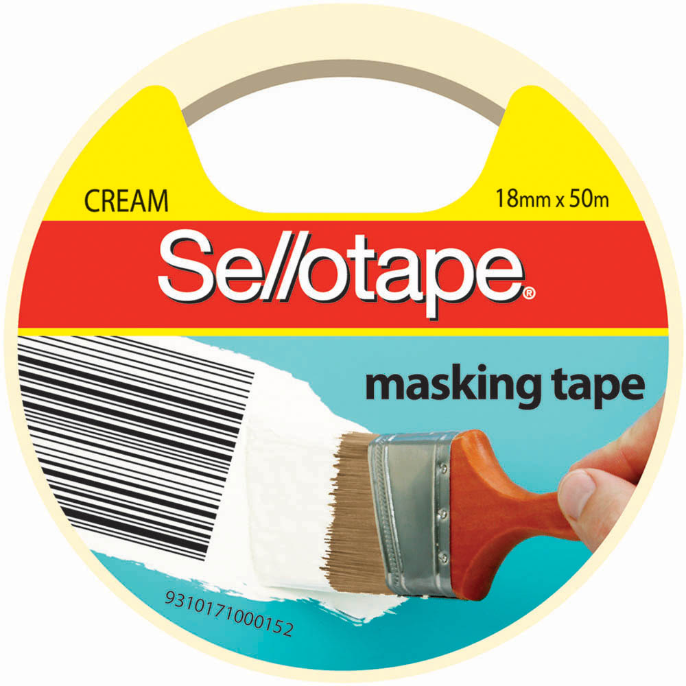 Image for SELLOTAPE 960502 MASKING TAPE 18MM X 50M CREAM from Barkers Rubber Stamps & Office Products Depot
