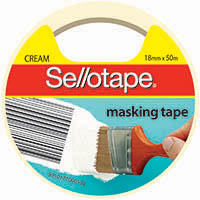 sellotape 960502 masking tape 18mm x 50m cream