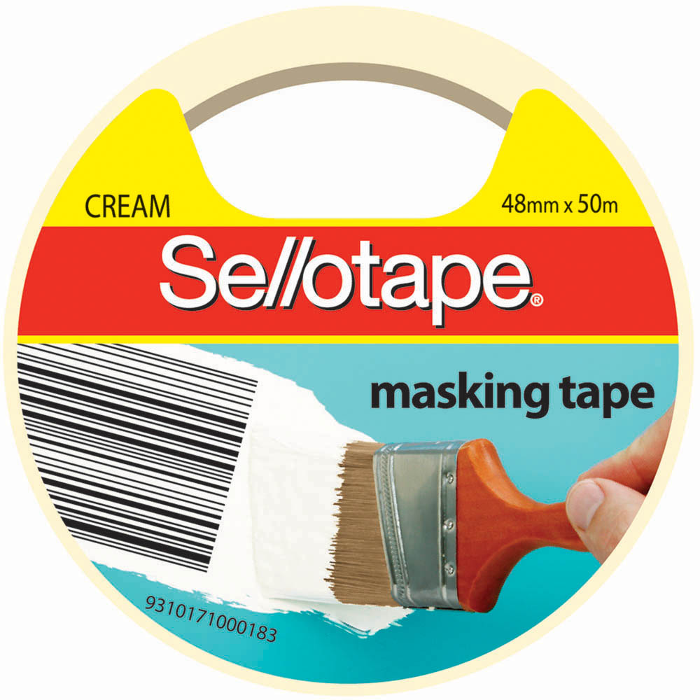 Image for SELLOTAPE 960508 MASKING TAPE 48MM X 50M CREAM from Barkers Rubber Stamps & Office Products Depot