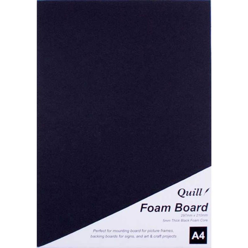 Image for QUILL FOAM BOARD 5MM A4 BLACK from Total Supplies Pty Ltd