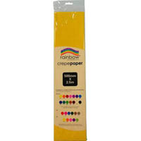 rainbow crepe paper 500mm x 2.5m yellow