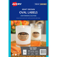 avery 980035 l7139 event labels oval kraft brown 63.5 x 42.3mm 18up pack 15