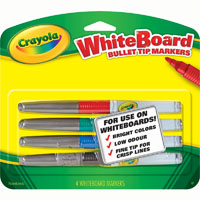 crayola visi-max dry erase whiteboard markers fine bullet tip assorted pack 4