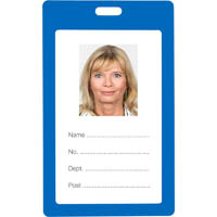 rexel plastic card holder portrait blue pack 6