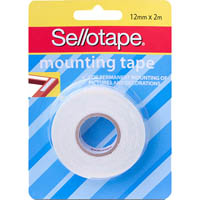 sellotape permanent double sided foam mounting tape 12mm x 2m
