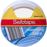 sellotape permanent double sided foam mounting tape 24mm x 2m
