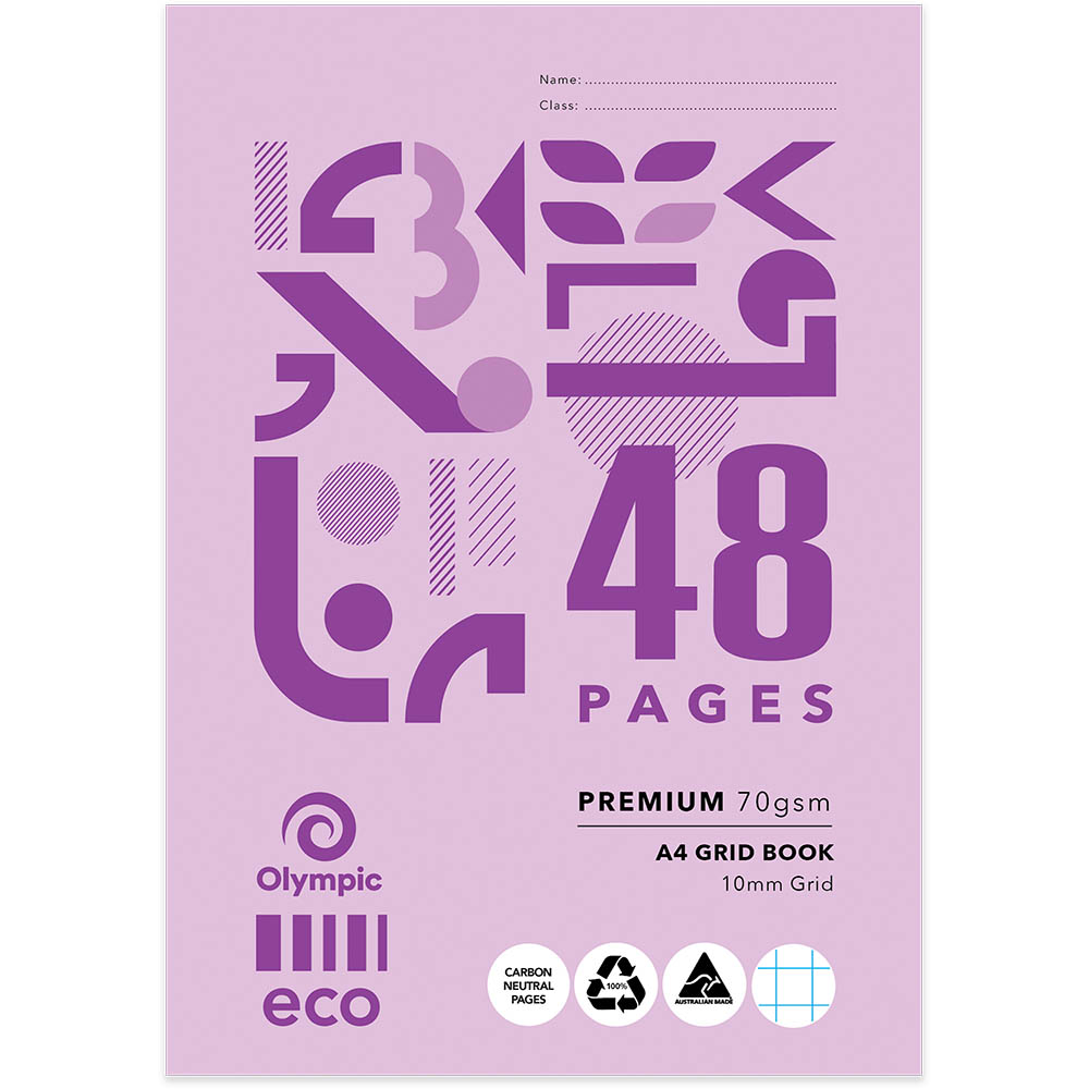 Image for OLYMPIC G104P ECO GRID BOOK 10MM 70GSM 48 PAGE A4 from Total Supplies Pty Ltd