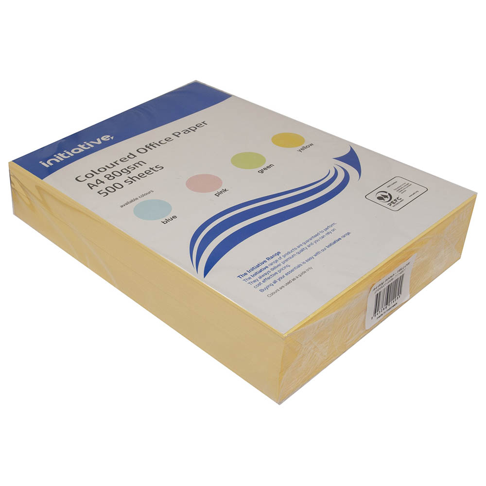 Image for INITIATIVE COLOURS COPY PAPER 80GSM A4 YELLOW PACK 500 SHEETS from Total Supplies Pty Ltd