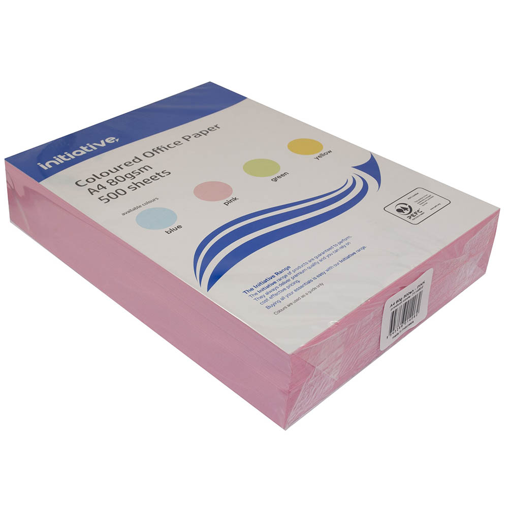 Image for INITIATIVE COLOURS COPY PAPER 80GSM A4 PINK PACK 500 SHEETS from Office Products Depot