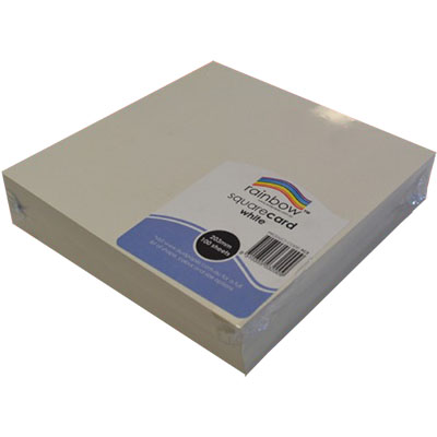 Image for RAINBOW SQUARE CARD 300GSM 203 X 203MM WHITE PACK 100 from Total Supplies Pty Ltd