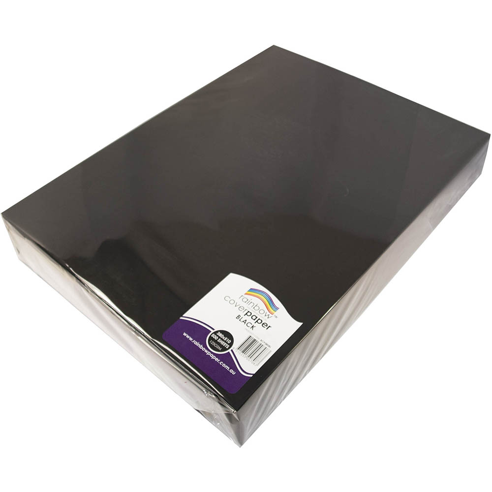 Image for RAINBOW COVER PAPER 125GSM 380 X 510MM BLACK 500 SHEETS from Albany Office Products Depot
