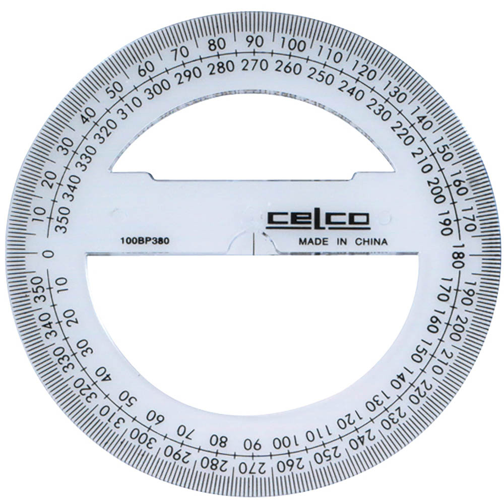 Image for CELCO PROTRACTOR 360 DEGREES 100MM from Albany Office Products Depot